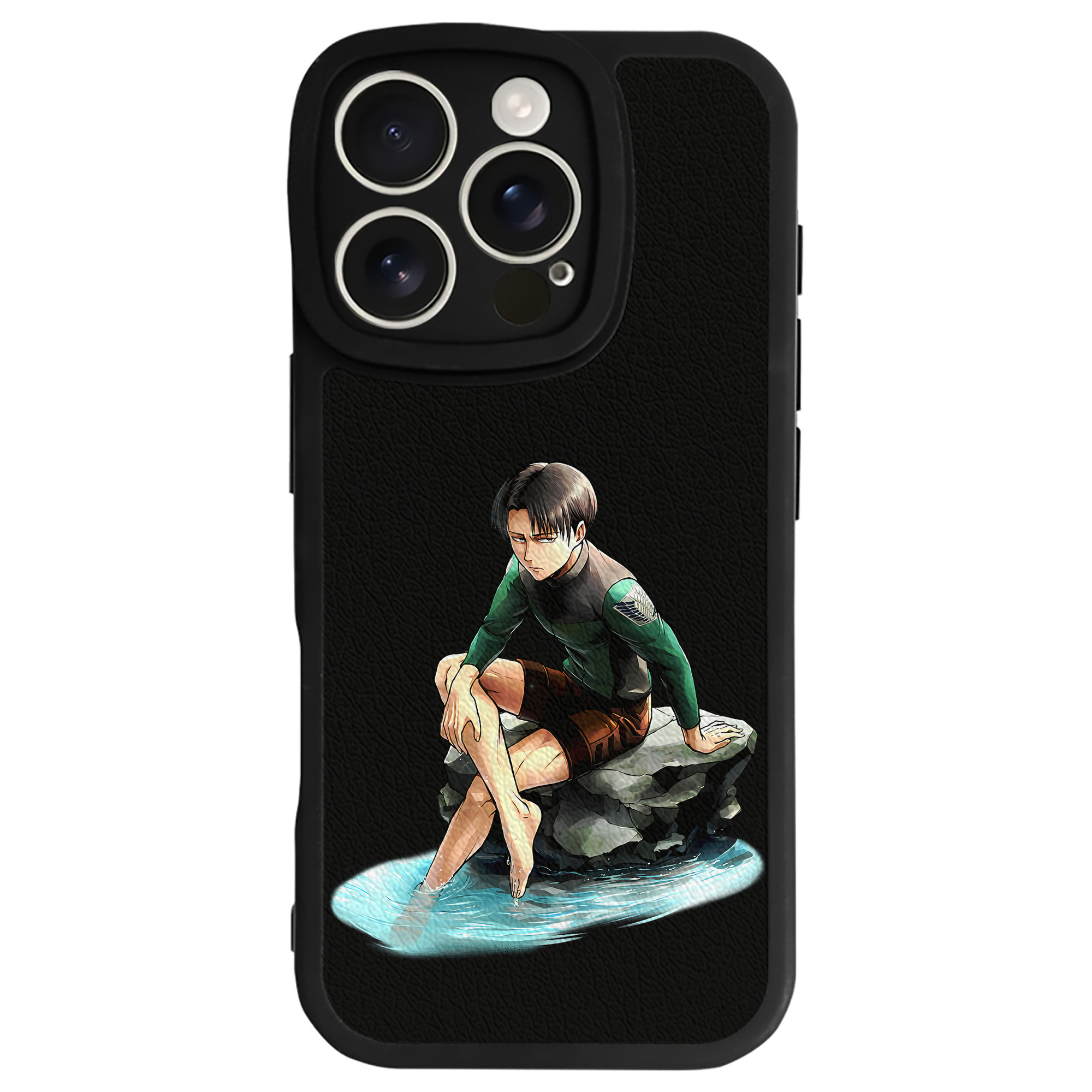 （画像用） 進撃の巨人 リヴァイ·アッカーマン Attack on Titan Levi Ackerman 【iPhone 16シリーズ対応】シリコンスマホケース（レザー調） 材質：シリコン